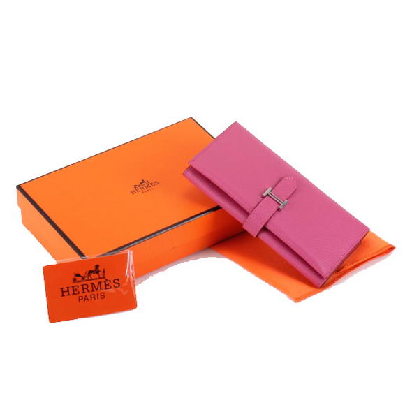 Cheap Fake Hermes Bearn Japonaise Tri-Fold Wallet A308 Roseo